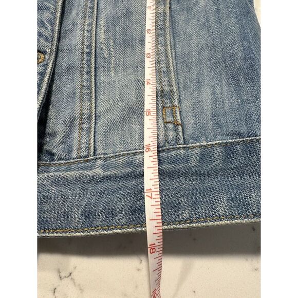 Upper Feet Denim Vest Bronze Star Embellishment Distressed USA Women's Size M - Picture 4 of 5